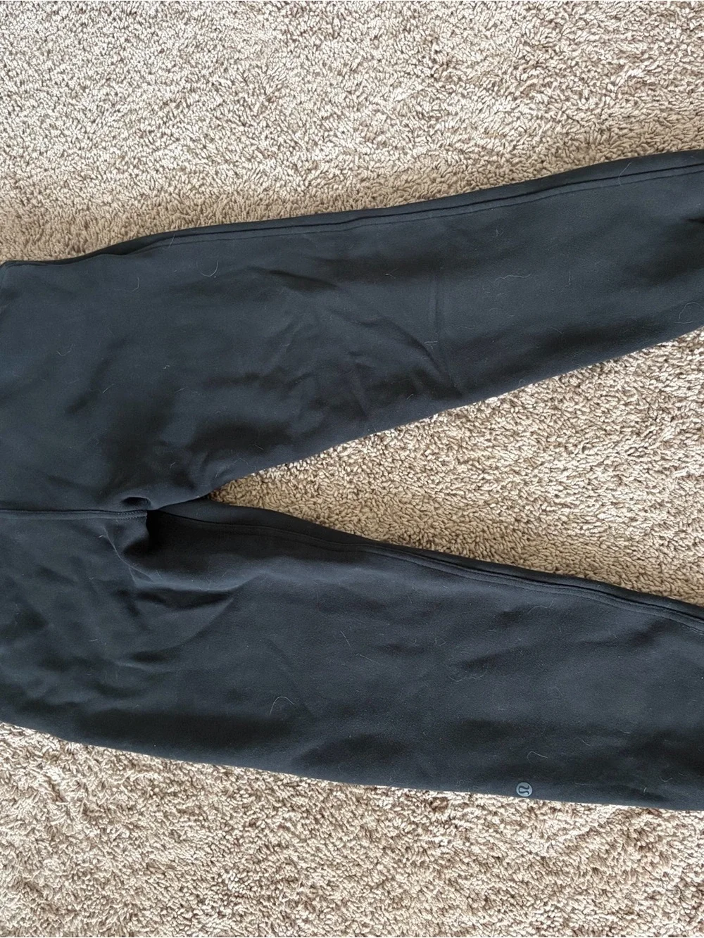 lululemon athletica Black Jogger Sweatpants with Blue Badge